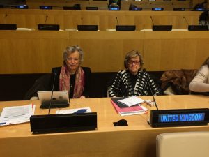 Baroness Hodgson and Baroness Armstrong representing BGIPU at CSW 61 at the UN in New York