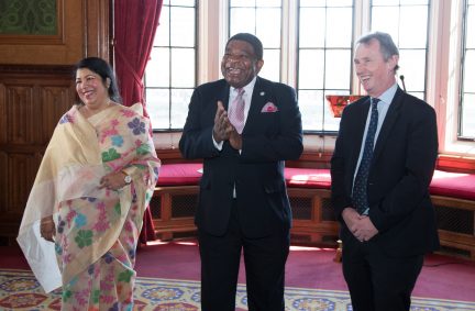 BGIPU Chair Nigel Evans MP, Dr Chaudhry and Mr Chungong make their opening comments at the ceremony