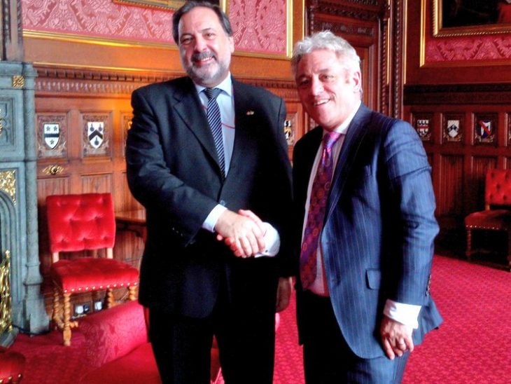 Speaker Gandini with UK Speaker Rt Hon John Bercow MP