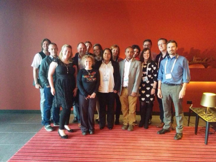 The UK's youngest MP, Ms Pamela Nash (3rd from left), attending AIDS 2014 in cooperation with BGIPU