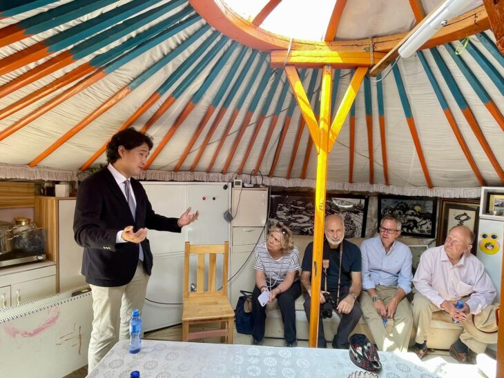URECA Project staff member explaining the project to the delegation.