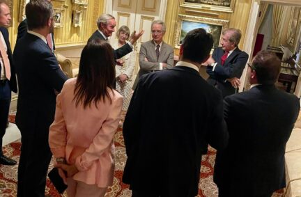 Delegation pictured in Apsley House with the Duke of Wellington.