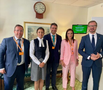 Delegation pictured with the Chairman of Ways and Means, Nusrat Ghani MP