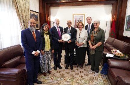 Delegation pictured with the Speaker of the Moroccan Parliament.