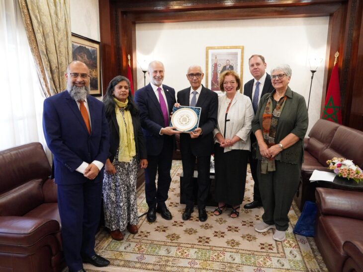 Delegation pictured with the Speaker of the Moroccan Parliament.