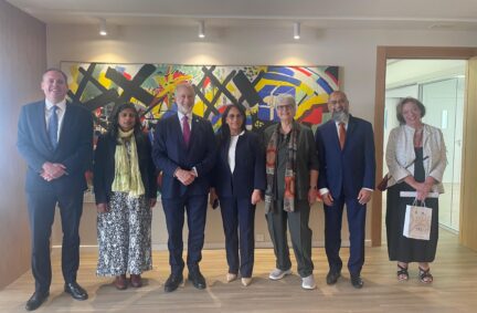 Delegation with Mrs Amina Bouayach, President of the Human Rights Council.