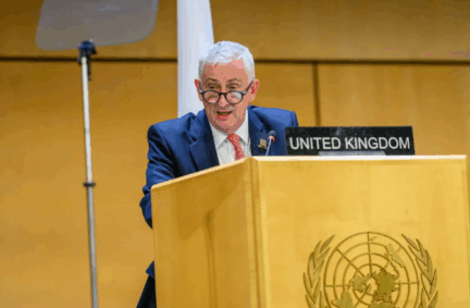 Speaker of the House oif Commons, Rt Hon Sir Lindsay Hoyle MP, addressing the Conference