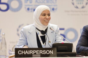 Ms. N. Abu Ghosh, President of IPU's Bureau of Young MPs