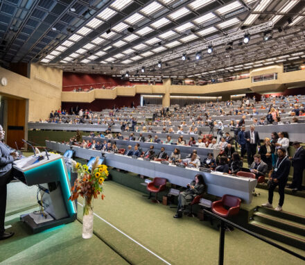 IPU SG Chungong addresses the 149th IPU Assembly held in October 2024 at the CICG which will also host the 151st IPU Assembly
