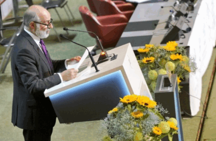 BGIPU Chair Fabian Hamilton MP addresses the 151st IPU Assembly in Geneva