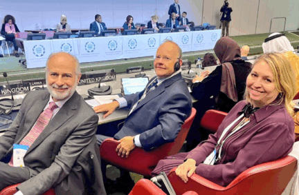 UK Governing Council members, Fabian Hamilton MP, Lord Rennard and Rt Hon Dame Karen Bradley DBE MP at the 151st IPU Assembly