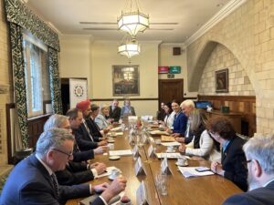 Lithuania dlegation members engaged in a lively roundtable discussion with MPs/Peers in the IPU Room