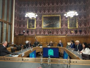 The delegation from the Lithuania Seimas meet members of the HoC Home Affairs Committee chaired by Rt Hon Dame Karen Bradley DBE MP