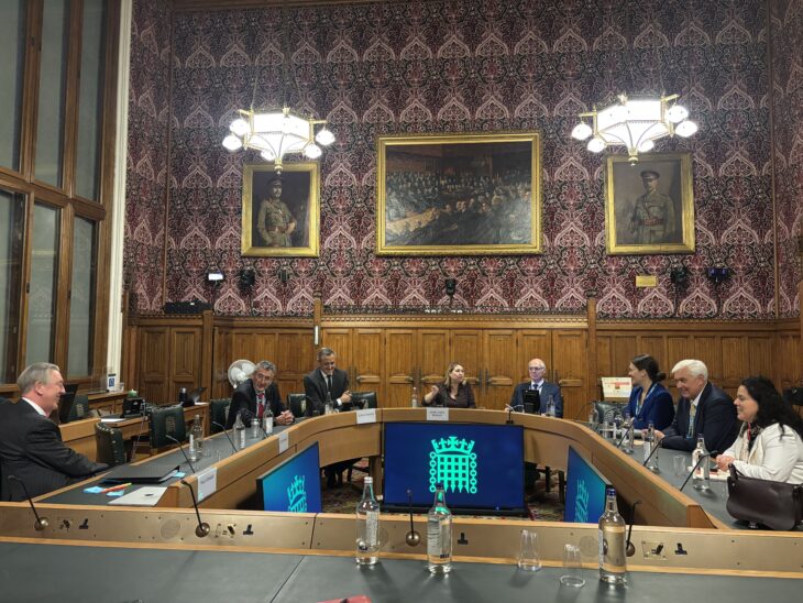 The delegation from the Lithuania Seimas meet members of the HoC Home Affairs Committee chaired by Rt Hon Dame Karen Bradley DBE MP