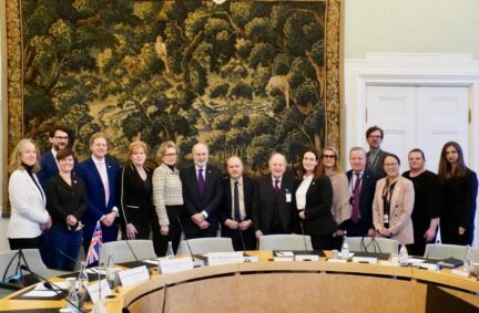 The delegation, along with H.E Ambassador Job met with the Swedish Standing Committee on Foreign Affairs.