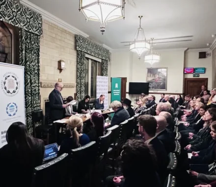 Fabian Hamilton MP, BGIPU Chair, addressing Parliamentarians at timely event on IHL.