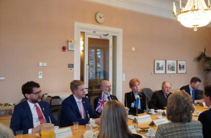 The British delegation, led by Fabian Hamilton MP, meeting with the Swedish Group IPU.