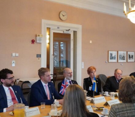 The British delegation, led by Fabian Hamilton MP, meeting with the Swedish Group IPU.