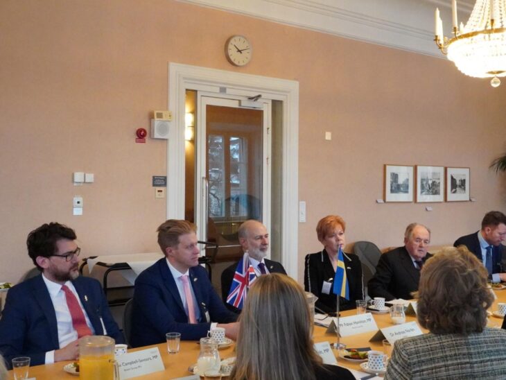 The British delegation, led by Fabian Hamilton MP, meeting with the Swedish Group IPU.