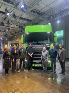 The delegation was given a tour around the Scania museum in Södertälje.