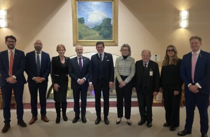 The delegation with Dr Andreas Norlén MP, Speaker of the Swedish Riksdag.