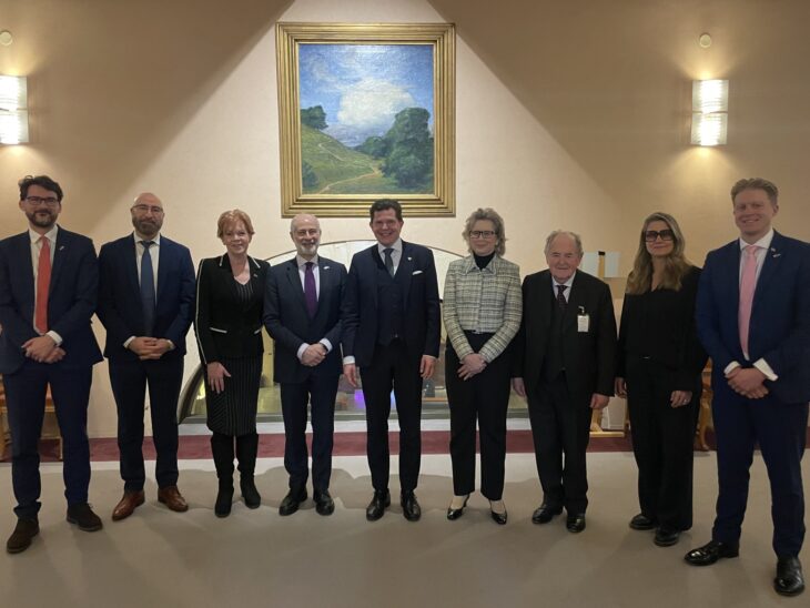 The delegation with Dr Andreas Norlén MP, Speaker of the Swedish Riksdag.