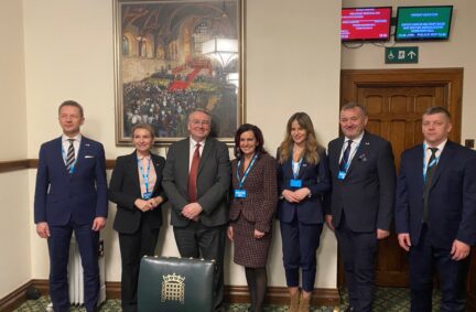 Delegation pictured with Alan Campbell MP, Leader of the House of Commons.