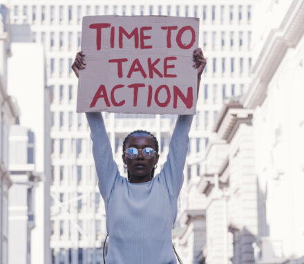 A young activist calling for equality, justice and human rights in South Africa. © Armand Burger