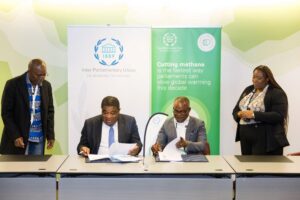 In October 2025, the IPU signed a cooperation framework to strengthen Ghana’s parliamentary capacity to help reduce methane emissions. © IPU/Pierre Albouy