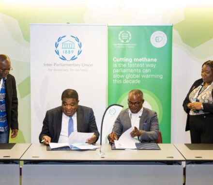 In October 2025, the IPU signed a cooperation framework to strengthen Ghana’s parliamentary capacity to help reduce methane emissions. © IPU/Pierre Albouy