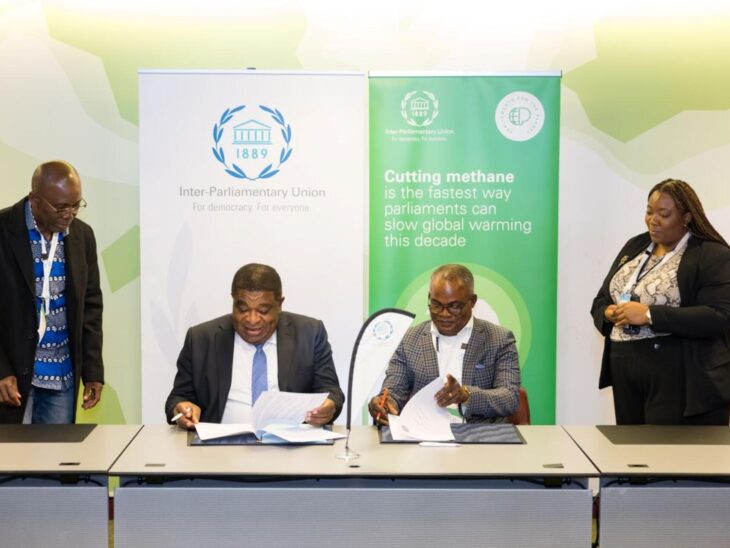 In October 2025, the IPU signed a cooperation framework to strengthen Ghana’s parliamentary capacity to help reduce methane emissions. © IPU/Pierre Albouy