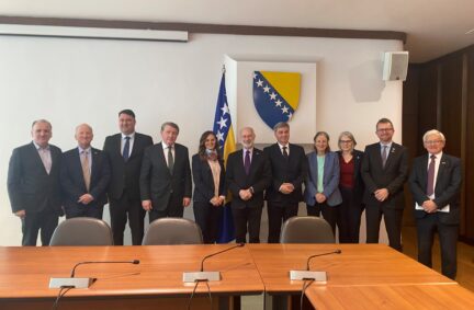 Delegation pictured with members of the Parliamentary Assembly of Bosnia and Herzegovina