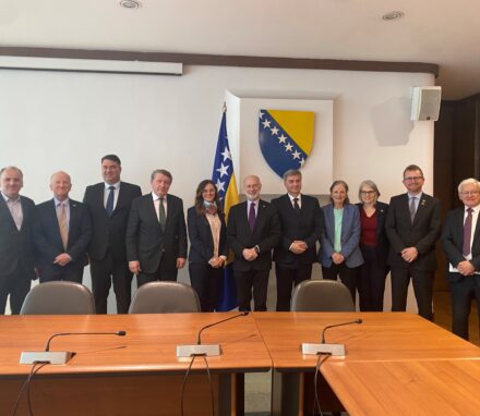 Delegation pictured with members of the Parliamentary Assembly of Bosnia and Herzegovina