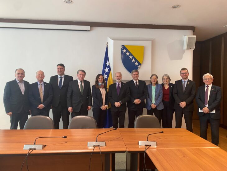 Delegation pictured with members of the Parliamentary Assembly of Bosnia and Herzegovina