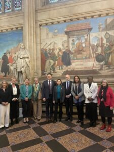 French and British counterparts in St Stephen's Hall while visiting the Palace of Westminster