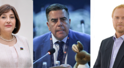 Ms. Sahiba Gafarova (Azerbaijan), Mr. Milton Dick (Australia) and Mr. Rojo Edwards Silva (Chile). © IPU