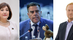 Ms. Sahiba Gafarova (Azerbaijan), Mr. Milton Dick (Australia) and Mr. Rojo Edwards Silva (Chile). © IPU